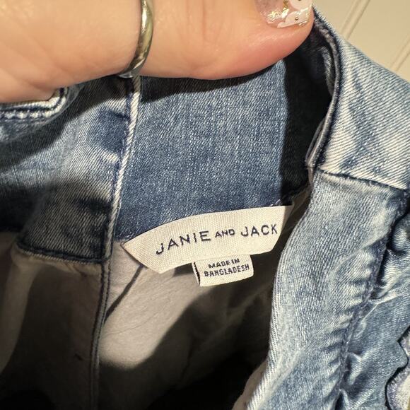 Janie Jack Denim Ruffled Jumpsuit Girls 7 - Picture 4 of 7